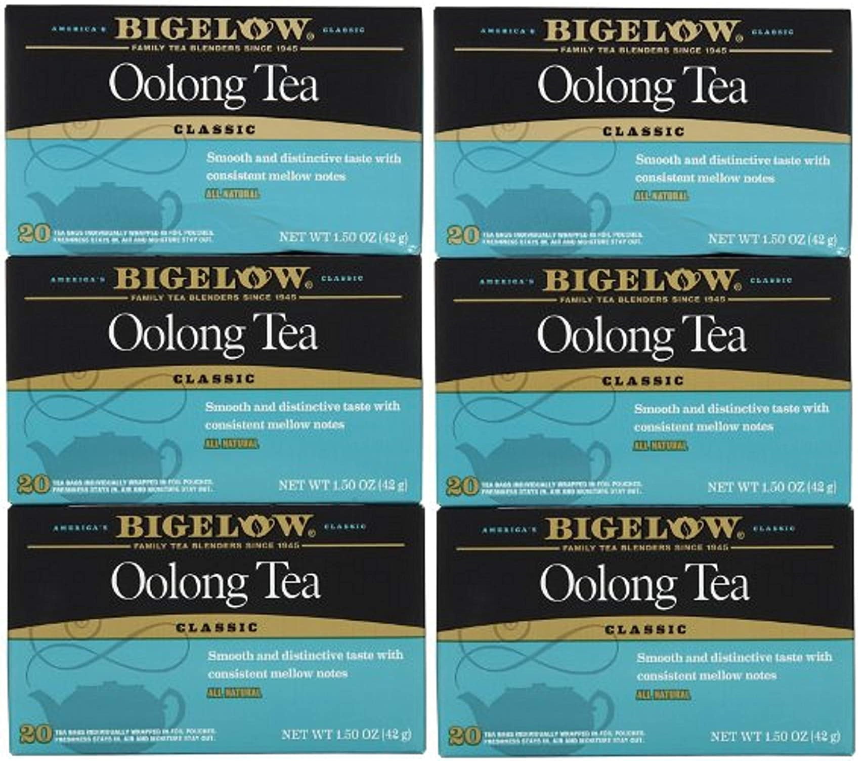 Bigelow Oolong Tea Bags 120Count Bags. Caffeinated Individual Black