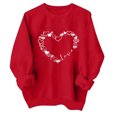 thumbnail image 2 of TIMIFIS Chandail Molletonné Surdimensionné pour Femmes Valentines Day Tenue Femmes Décontractée Chandail à Col Rond à Enfiler Hauts Mignon Imprimé Amour Chandail à Manches Longues Chemise - Printemps/été, 2 of 4