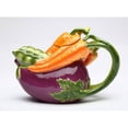 thumbnail image 3 of Hand Painted Ceramic Eggplant Carrots Teapot 11oz, 3 of 3