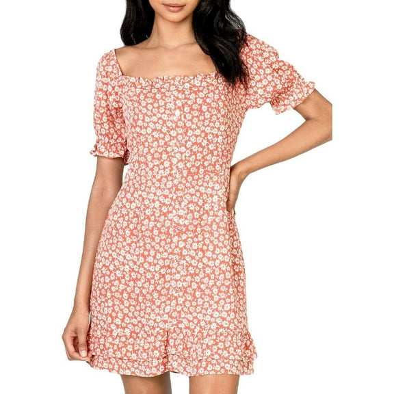 Lost   Wander Madison Mini Dress Coral MD