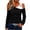 Black #018, variant on Women's Off Shoulder Tops with Buckle Strap, Casual Solid Patchwork Single Shoulder Blouses, Loose Fit Fashion Tees Black 2XL