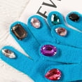 thumbnail image 2 of Winter Individuality Thickened Warm Creative Knitted Gloves Colored Diamond Gloves Rhinestone Manicure gloves YELLOW, 2 of 8