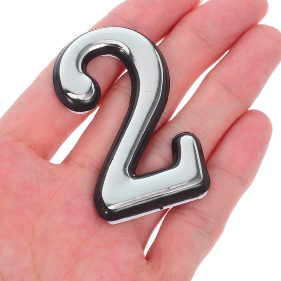 OUNONA Outdoor Silver Number Stickers for House and Mailbox, Waterproof, 2Sets