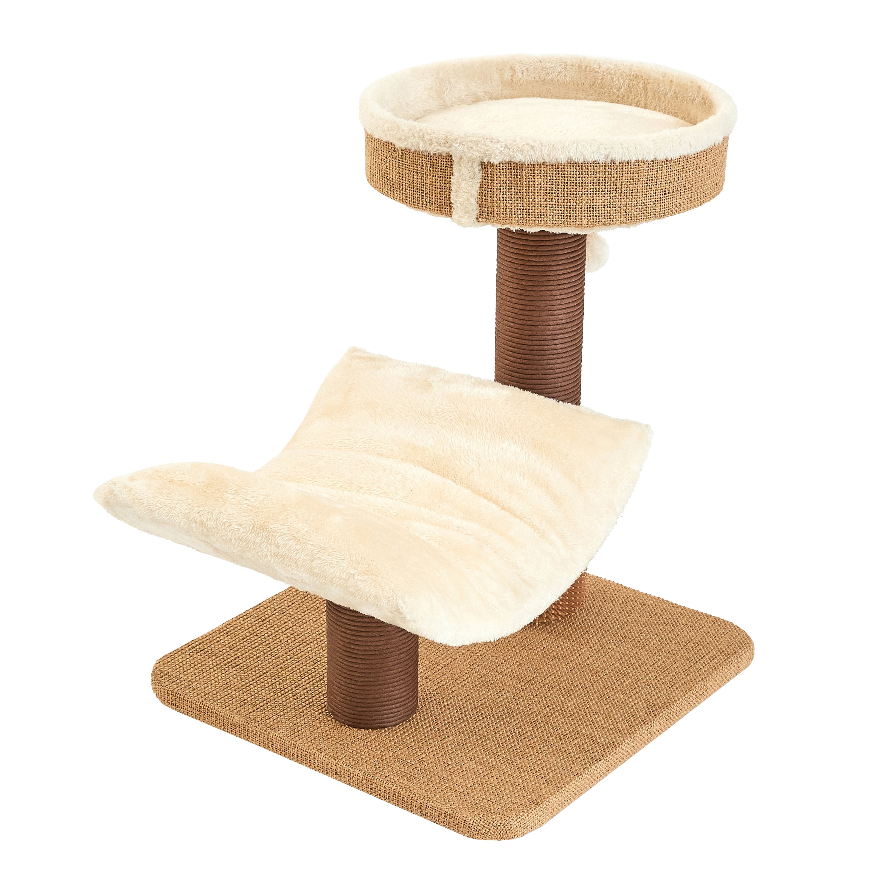 Two by Two Marquette - Beige Scratching Post Cat Furniture - 21.9 in. Tall