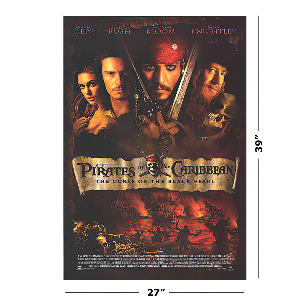PIRATES OF THE CARIBBEAN CURSE OF THE BLACK PEARL MOVIE POSTER SS ORIGINAL 27x40 