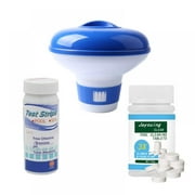Prettyui 100 Tablets Pool Cleaning Tablet Floating Chlorine Hot Tub Chemical Dispenser
