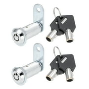 Tubular Cam Lock 40mm Cylinder Length Chrome Finish Keyed Different 2 Pcs