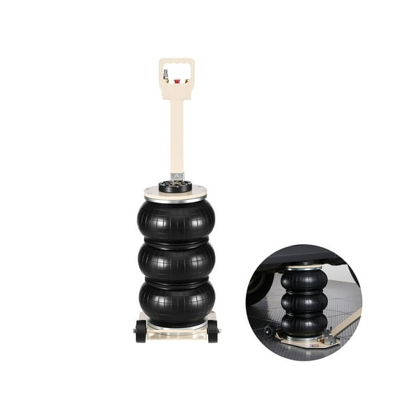 KFFKFF 3 Ton/6613 lbs Triple Bag Air Jack with Six Steel Pipes, Lifts Up to 17.7 inch/450 mm, Quick Pneumatic Lifting in 1-6 Seconds, Adjustable Long Handle for Vehicle Repairs