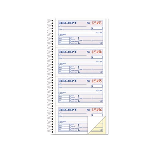 TOPS, Carbonless 2Part Money Receipt Book, 200 / Each, Canary, White