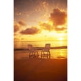 thumbnail image 2 of Beach Chairs Along Shoreline At Sunset B1466 Poster Print (24 x 38), 2 of 4