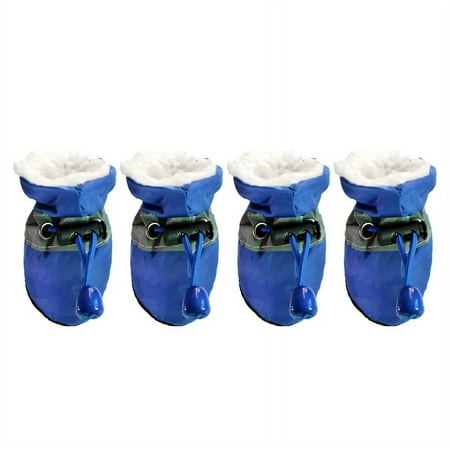 GASTROPOD 4Pcs Dog Shoes Breathable Nylon Fabric Dog Socks Anti-Slip Rubber Sole Dog Boots & Paw Protectors Adjustable Dog Rain Boots 4x3x2cm Blue