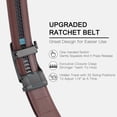 thumbnail image 3 of SENDEFN Men's Leather Belt Automatic Ratchet Buckle Slide Belt for Dress Casual Trim to Fit with Gift Box, 3 of 6
