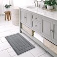 thumbnail image 2 of Alfombra De Baño Antideslizante,Alfombra De Baño De Microfibra Suave,Absorbente De Agua,Lavable A Máquina,Alfombra De Ducha De Baño Extra Gruesa,50 X 80 Cm,Gris, 2 of 5
