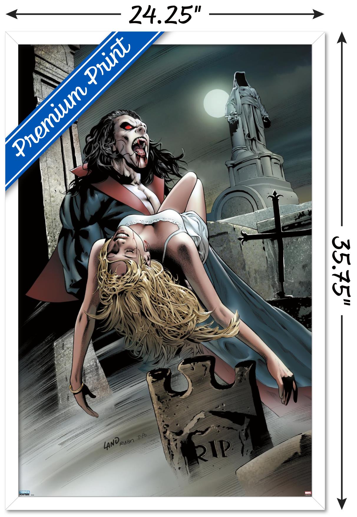 Marvel Movie - Morbius - Graveyard Wall Poster, 22.375" x 34", Framed