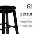 thumbnail image 3 of PJ Wood Classic Round-Seat 29 Inch Kitchen Counter Stools, Black, Set of 2, 3 of 9