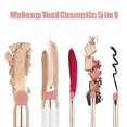 thumbnail image 2 of Makeup Brushes 5 In 1 Retractable Set, Foundation Brush,Eyebrow Brush,Lip Brush,Eyeshadow Brush,Loose Paint,Multi-functional Makeup Brush For Travel & Household Use (Gold ), 2 of 10