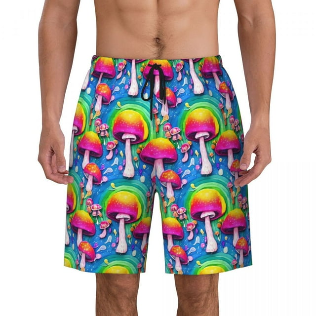 Board Shorts Summer Psychedelic Hawaii Beach Short Pants Men Running Surf Fast Dry Printed Swim Trunks
