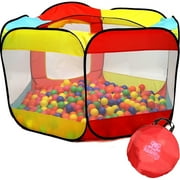 KIDDEY Kiddzery 6-Sided Hexagon Theme Ball Pit Pop Up Play Tent for Kids with Convenient Zipper Carry Bag