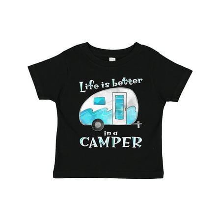 

Inktastic Life is Better in a Camper Blue Gift Toddler Boy or Toddler Girl T-Shirt