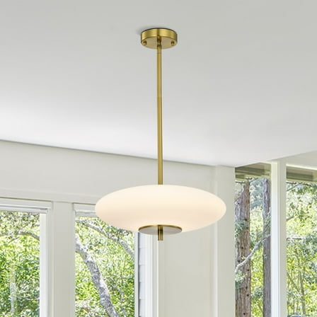 Caio 15.7 in. 1-Light Indoor Brass Finish Pendant Light