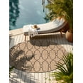 thumbnail image 6 of Unique Loom Outdoor Trellis Collection Area Rug - Links Trellis (4' 1" Round Natural/Brown), 6 of 7