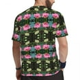 thumbnail image 3 of T Shirt For Men Water Lily Print Sportswear Summer Pink Lotus Vintage T-Shirts Hip Hop Tshirt For Ma, 3 of 7