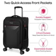 thumbnail image 4 of New York Xpress 3-Piece Softside Expandable Spinner Luggage Set with TSA Lock, 22" Carry-On, 28" and 32" Checked, Black - WD8817, 4 of 9