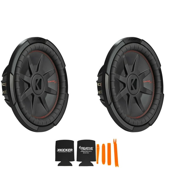 Kicker 12 Inch Comp RT Thin Woofer Includes Two 48CWRT122 2 Virtual 2 ohm Package