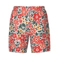 thumbnail image 4 of Lsque Mens Swim Trunks Small Coral Red Flowers Pattern - Bathing Suit Compression Liner - Beach Swim Shorts Swimwear - (S-3XL) - Stretch Quick Dry -Small, 4 of 9