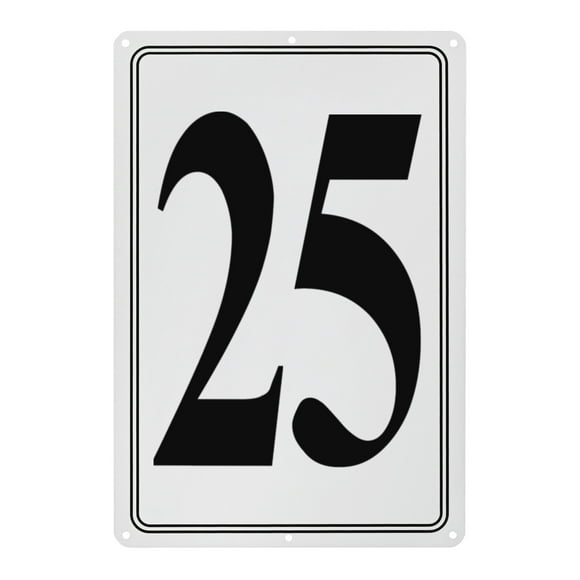 Letrero de Aluminio Uxcell 25, Números de Casa de 11.8 Pulgadas y Letras de Metal, Señales de Letra de Espacio de Estacionamiento, Decoración de Pared de Letras de Metal [Texto Negro Sobre Blanco]