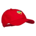 thumbnail image 5 of Rasta Heart Embroidered Unstructured Cap - Red OSFM, 5 of 5