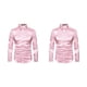 thumbnail image 1 of Sonducket Camisa transpirable para hombre Satén con mangas largas - Trabajo Boda o hogar Camisa para hombre Manga larga formal Rosa grande S rosa S 2piezas, 1 of 6