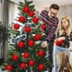 thumbnail image 4 of Adornos navideños de bolas, colgante para árbol de Navidad, 12 piezas de adornos navideños peludos verde lima para árbol, adornos navideños colgantes verdes, colgante de bola de 6 cm, 4 of 8
