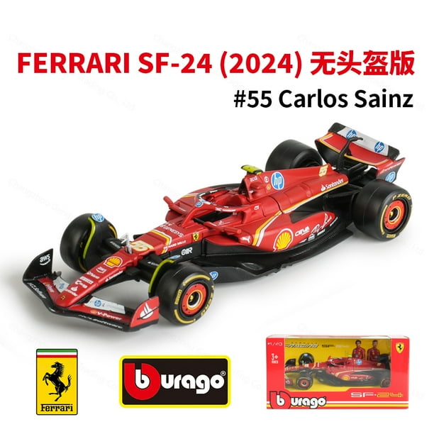 Bburago 1:43 Ferrari 2024 SF24 # 16 # Coche de fórmula de carreras 55 F1, simulación estática, modelo de aleación fundida a presión