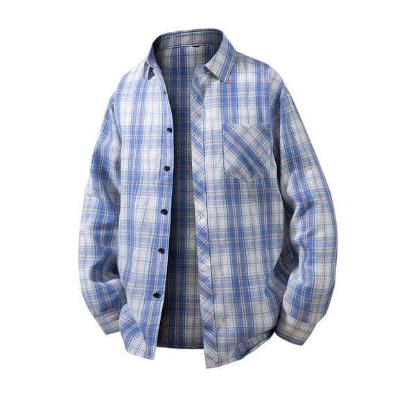 Everyday Wear for Men Casual Long Sleeve Checkered Shirt with Classic Collar and Button Details for All Seasons