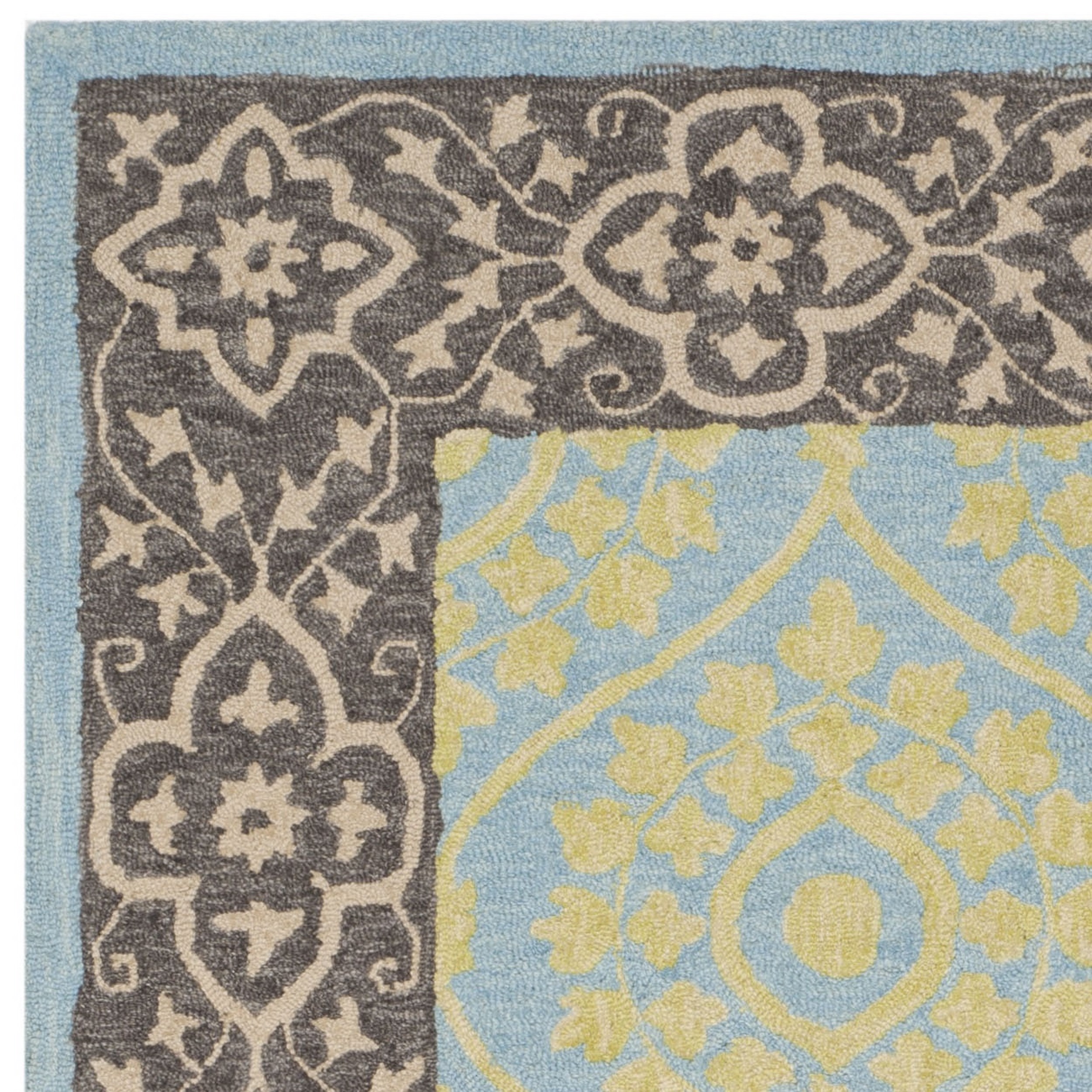 SAFAVIEH Suzani Nina Floral Bordered Area Rug, Chocolate/Yellow, 4' x 6'