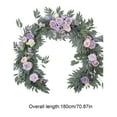 thumbnail image 3 of Kumdkd 6FT Wedding Flower Rattan Garland - Artificial Eucalyptus and Rose Vine for Table Runner, Chair Back, Arch Decoration, Plastic Greenery with Multicolor Flowers, 180cm Long, 3 of 6
