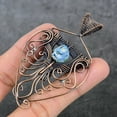 thumbnail image 3 of Natural Mosaic Jasper Gemstone Copper Wire Wrap Gift Jewelry Pendant 3.27", 3 of 4