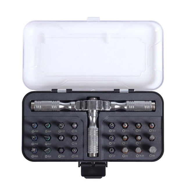 Multi-Purpose Ratchet Wrench Screwdriver Set – 24 Bits Compact 6.3 Inch Case, Vanadium Steel Tools for DIY Projects, Tight Spaces, Home Repairs