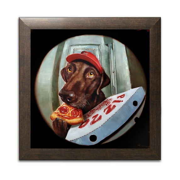 Gango Home Decor Vertical Pupperoni by Lucia Heffernan (Ready to Hang); One 12x12in Brown Framed Print