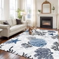 thumbnail image 2 of Navy Blue Starfish Coastal Area Rugs 8'x10', Small Throw Rugs for Living Room Patio, Summer Beach Black Coral Nautical Indoor Outdoor Rug Non-Slip Low Pile Carpet Runner Reversible Floor Mats, 2 of 8