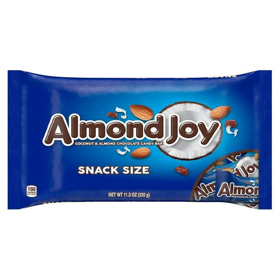 Almond Joy Coconut and Almond Chocolate Snack Size Halloween Candy, Bag 11.3 oz (Pack of 2)