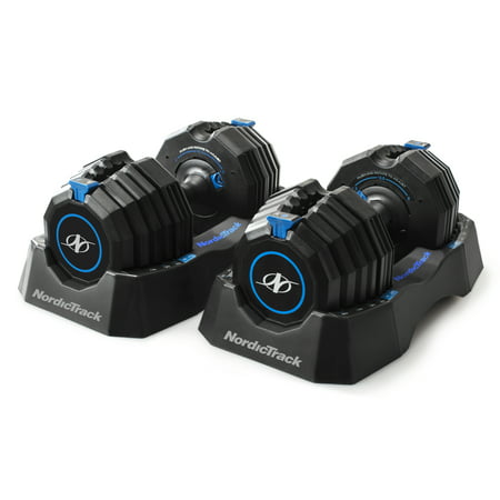 NordicTrack Select-a-Weight 55 Lbs. Adjustable Dumbbell Set, Adjusts from 10lbs - 55lbs Pair