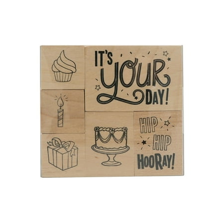 UPC: 0191518392227 | It s Your Day Wood Stamp Set by Recollections™