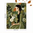 thumbnail image 3 of UXIEQU Botanical Portrait Woman Floral Canvas Print 15.75x11.81 Inches, 3 of 8