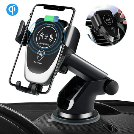 Qi Wireless Car Charger Mount,10W Fast Charging Car Phone Holder Air Vent Dashboard Compatible with iPhone Xs/Xs Max/XR/X/ 8/8 Plus, Samsung Galaxy S10 /S10+/S9 /S9+/S8 (Best Qi Car Charger)