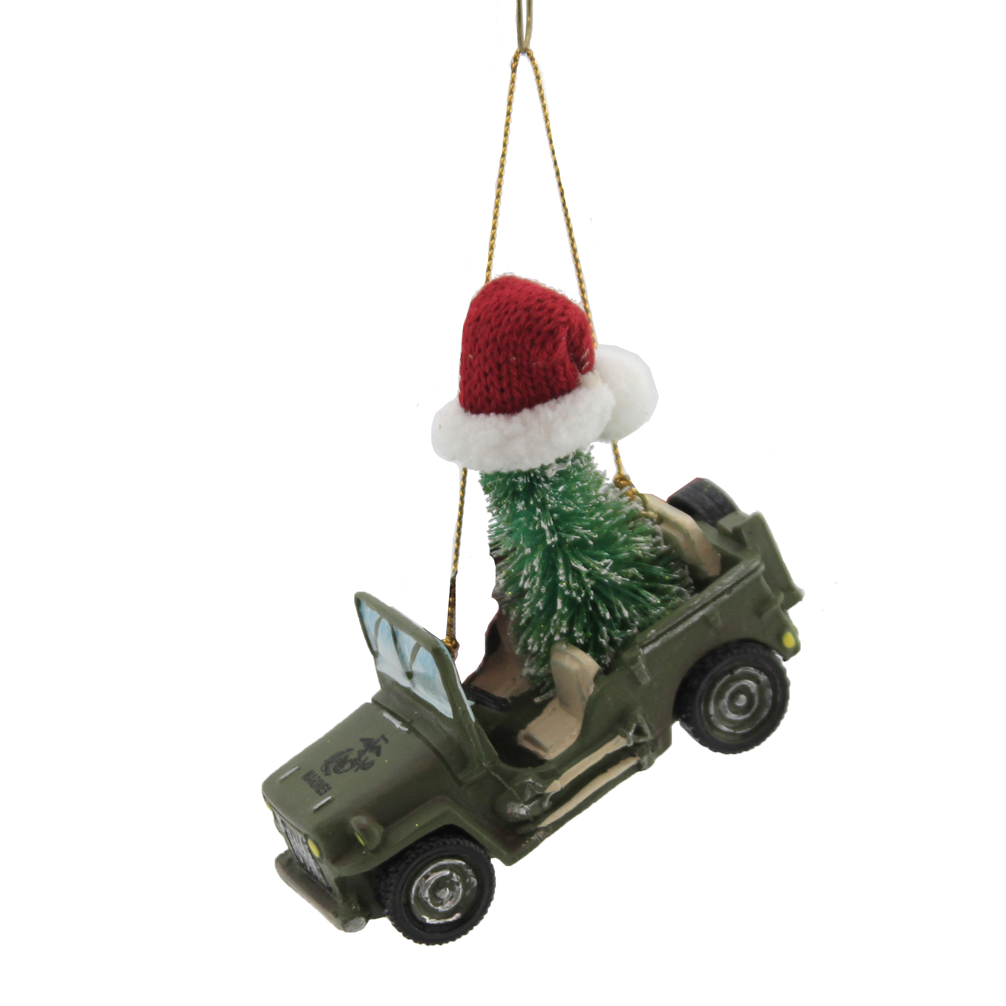 Military Vehicle Polyresin Jeep Tree 
