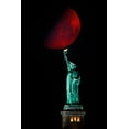 thumbnail image 2 of Zhu, Hua 11x14 White Modern Wood Framed Museum Art Print Titled - Statue Of Liberty And Moonset, 2 of 4