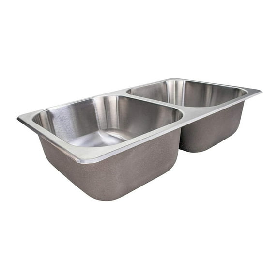 JaLuayh RV Double Bowl Kitchen Sink | 27" x 16 x 7" | Stainless Steel