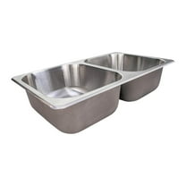 JaLuayh RV Double Bowl Kitchen Sink | 27" x 16 x 7" | Stainless Steel